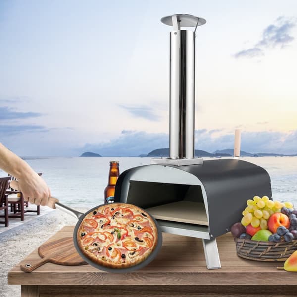 Pizza Uuni, 16.5x32x33.5 tuumaa, Hopea Musta