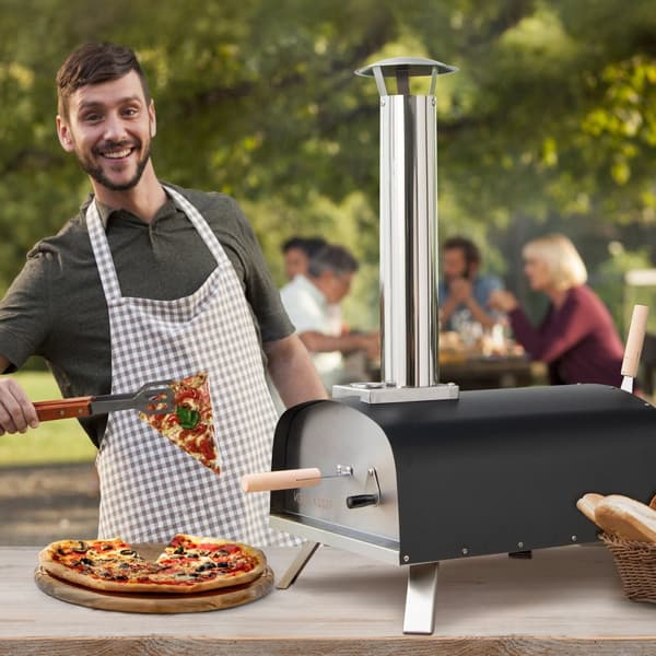 Pizza Uuni, 16.5x32x33.5 tuumaa, Hopea Musta