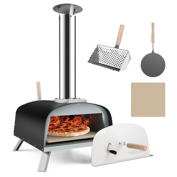 Pizza Uuni, 16.5x32x33.5 tuumaa, Hopea Musta