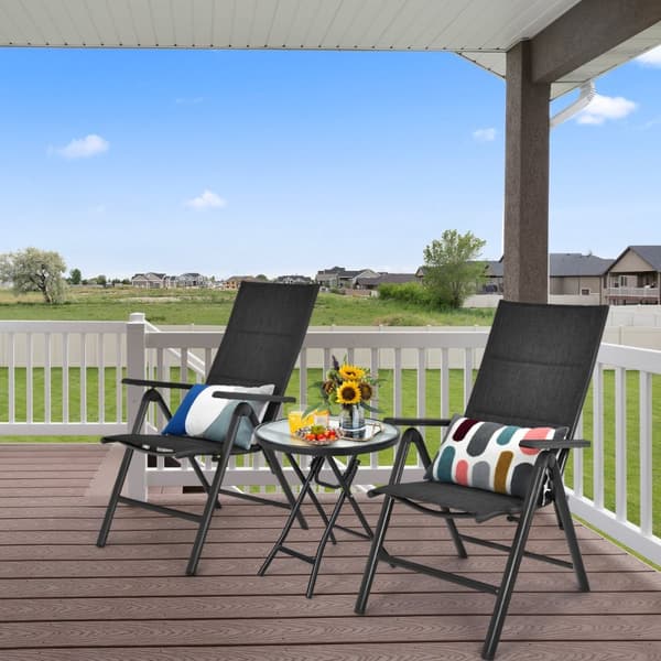 Sammenklappeligt terrassebord, 46x46x47 cm, Sort