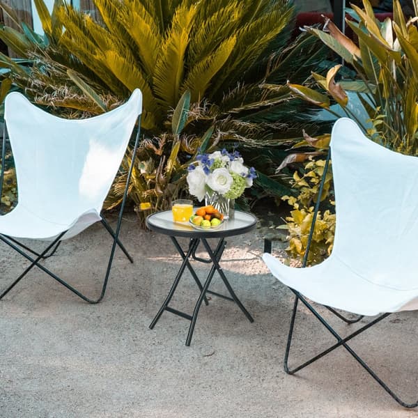 Sammenklappeligt terrassebord, 46x46x47 cm, Sort