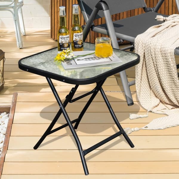 Foldbart sofabord, 46,5x46,5x47,5 cm, sort