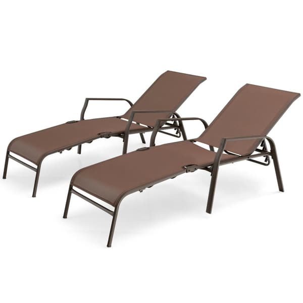 Patio Taitettava Aurinkotuoli, 63,5x28x37 tuumaa, Ruskea