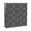 Miniatyrbillede 2 af 8: Skoskab med opbevaring, 124x32x125 cm, Sort