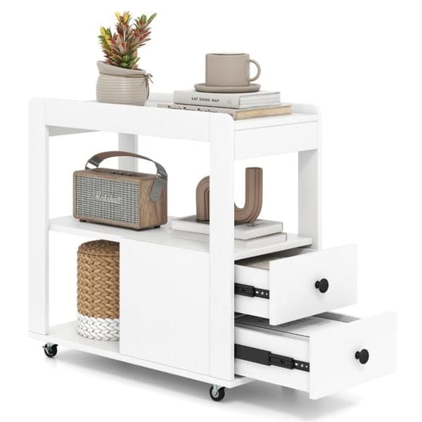 Sidebord, 65x30x62 cm, Hvid