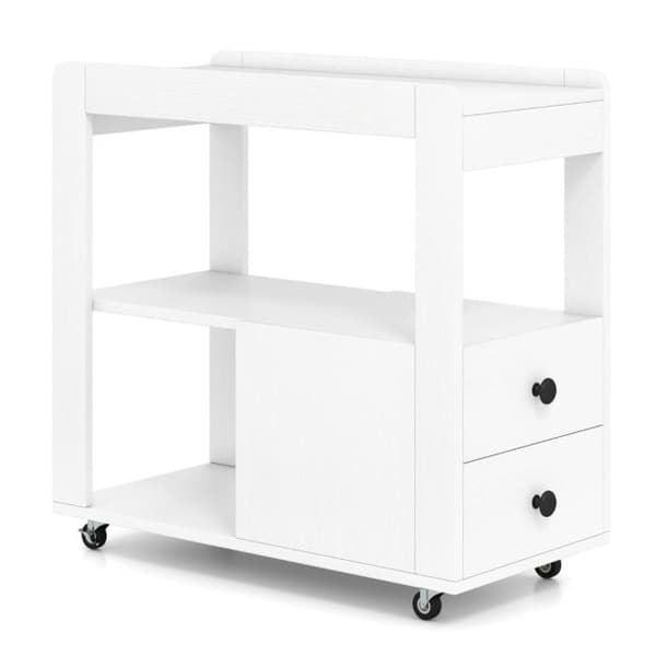 Sidebord, 65x30x62 cm, Hvid