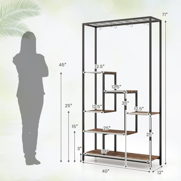 Plantestativ, 40x12x71 tommer, Rustikt Brun