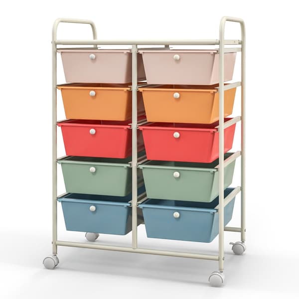 Rullende opbevaringsvogn, 26x14.5x34 tommer, Multifarvet