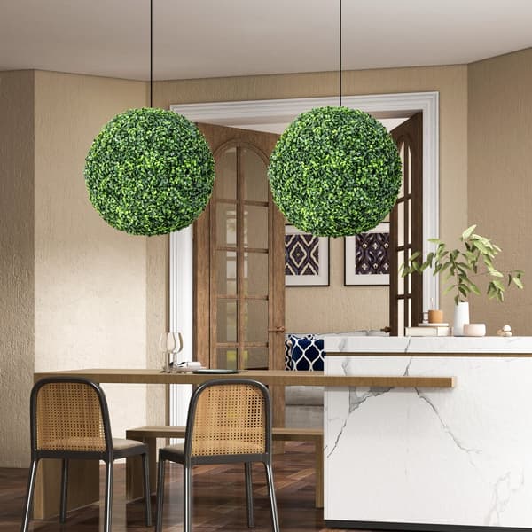 Konstgjorda Topiary-bollar, 19x19x19 tum, Grön