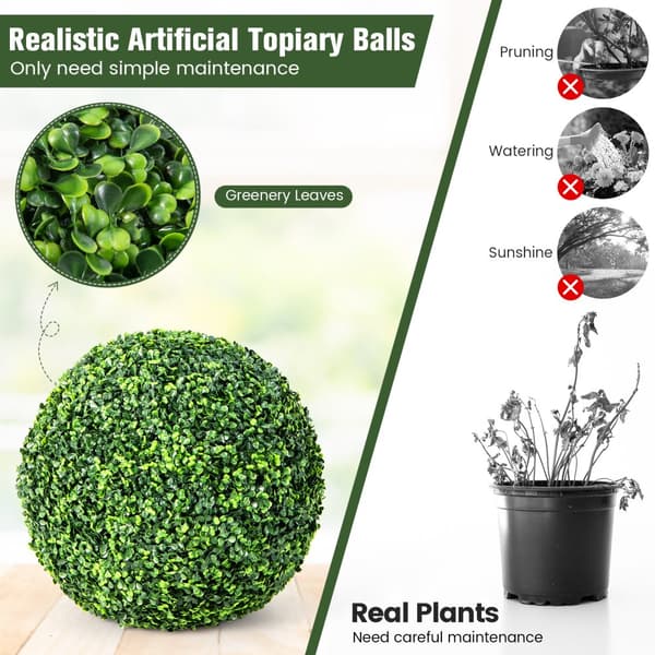 Konstgjorda Topiary-bollar, 19x19x19 tum, Grön