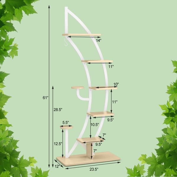 Plantestativholder, 23,5x12x61 tommer, Hvid
