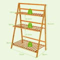 Miniatyrbillede 4 af 8: Plantestativ, Sammenklappeligt bambus plantestativ, 70x38x95.5 cm, Naturlig
