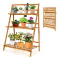 Miniatyrbillede 2 af 8: Plantestativ, Sammenklappeligt bambus plantestativ, 70x38x95.5 cm, Naturlig