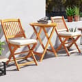Pikkukuva 3 / 8: Patio Folding Bistro Set, 18,5x23,5x33,5 tuumaa, luonnonbeige