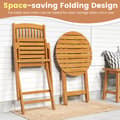 Pikkukuva 8 / 8: Patio Folding Bistro Set, 18,5x23,5x33,5 tuumaa, luonnonbeige