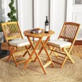 Pikkukuva 2 / 8: Patio Folding Bistro Set, 18,5x23,5x33,5 tuumaa, luonnonbeige