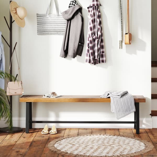 Utomhusbänk, 160x32x46 cm, Natur och Svart