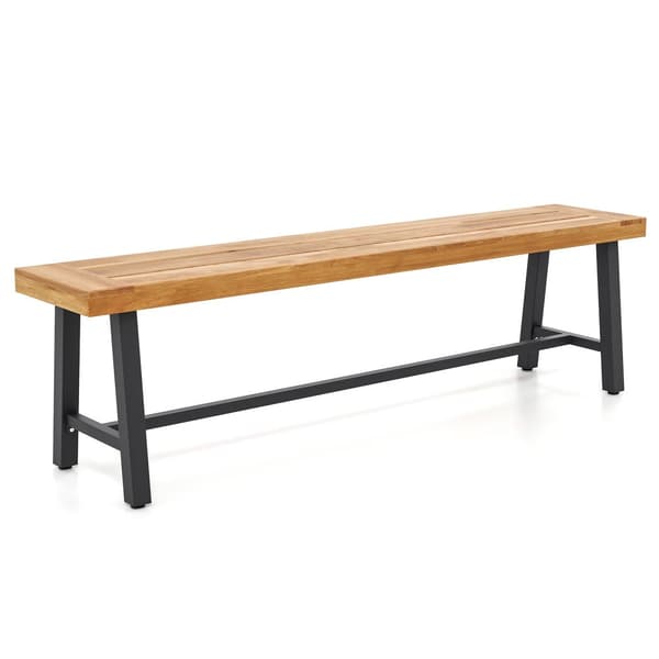 Utomhusbänk, 160x32x46 cm, Natur och Svart