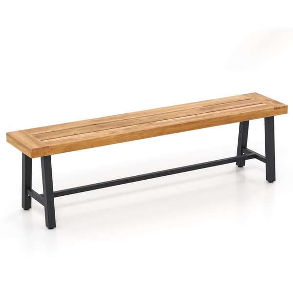 Utomhusbänk, 160x32x46 cm, Natur och Svart