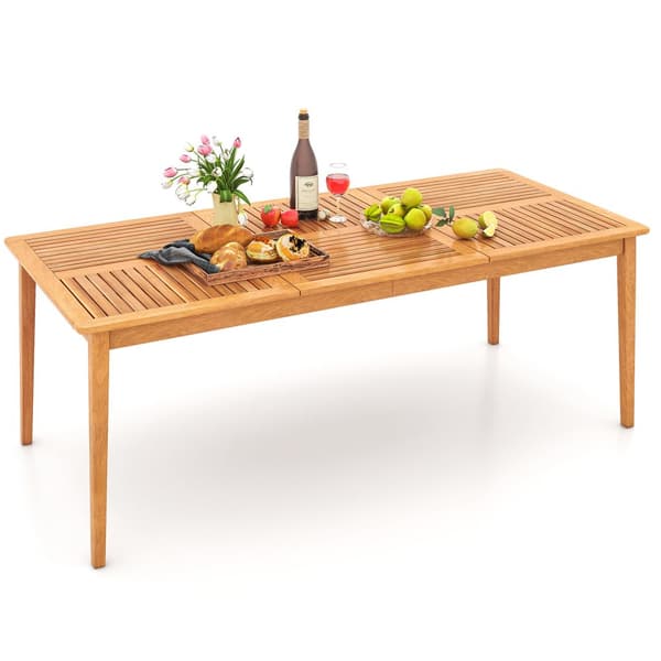 Ulkoilmaruokapöytä, 79x35x29.5 tuumaa, Luonnonväri