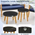 Pikkukuva 3 / 8: Ulkoilma Rattan-keskusteluryhmä, 75x76x80 cm, 132x76x80 cm, 60x38 cm, 48x48 cm, Sekoitettu Ruskea, Laivastonsininen