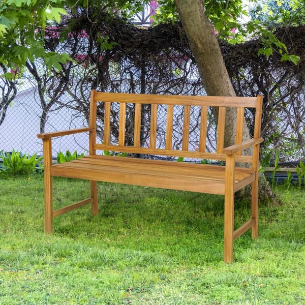 Utomhusbänk, 43x22x34 tum, Natur