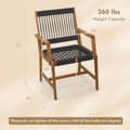 Pikkukuva 5 / 8: Terassiruokailutuolit, 25x22x35 tuumaa, Musta ja Luonnonväri