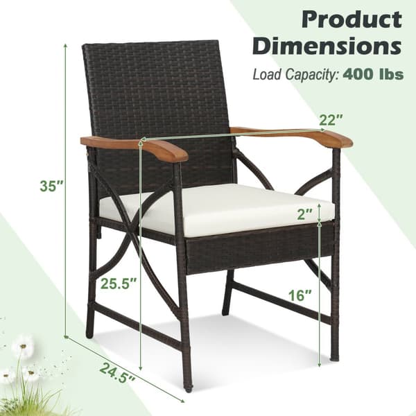 Patio-ruokatuolit, 2 kpl, 24,5x22x35 tuumaa, ruskea