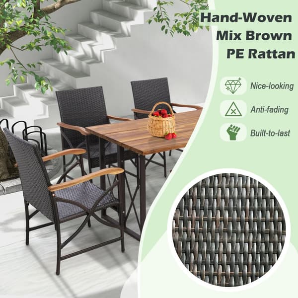 Patio-ruokatuolit, 2 kpl, 24,5x22x35 tuumaa, ruskea