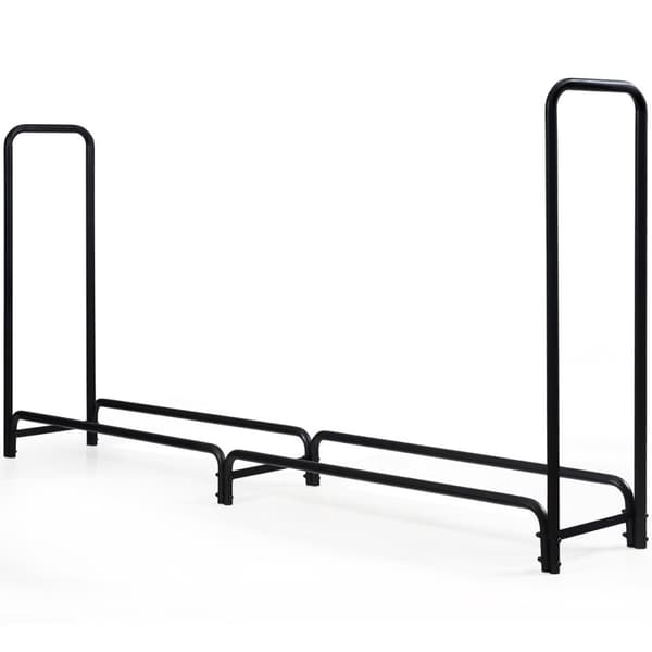 Brændeklodsopbevaringsstativ, 248,5cm x 35cm x 122cm, Sort