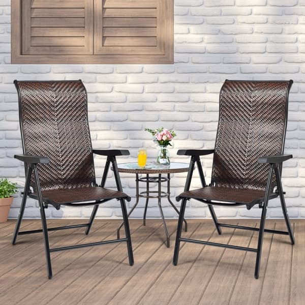 Utemöbelstol för uteplats, 28x23x33.5-44 tum, Brun