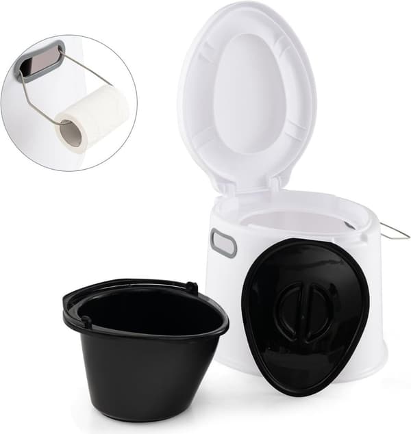Transportabel Rejsetoilet, 41x49x34 cm, Hvid