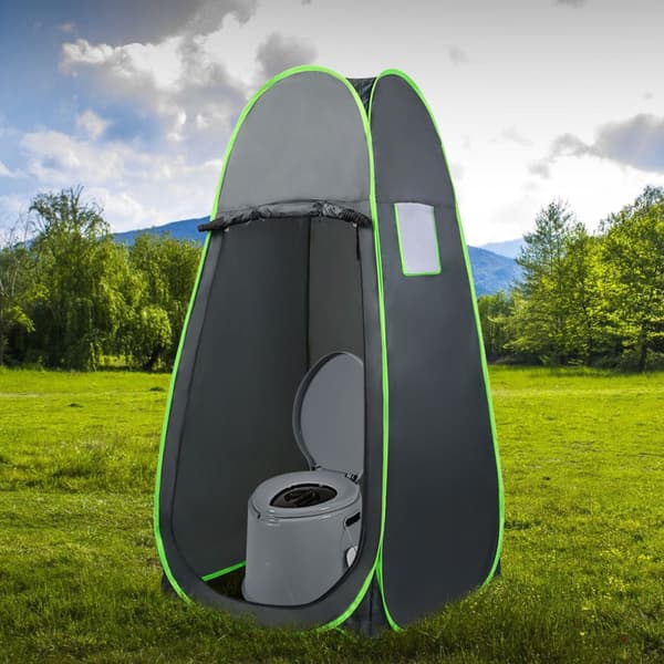 Transportabelt toilet, 41x49x34 cm, Grå