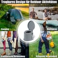 Miniatyrbillede 1 af 8: Transportabelt toilet, 41x49x34 cm, Grå