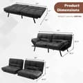 Miniatyrbild 4 av 8: Bäddsoffa Futon, 183x88x83 cm, Svart