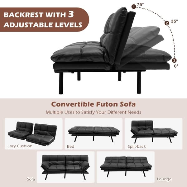 Bäddsoffa Futon, 183x88x83 cm, Svart