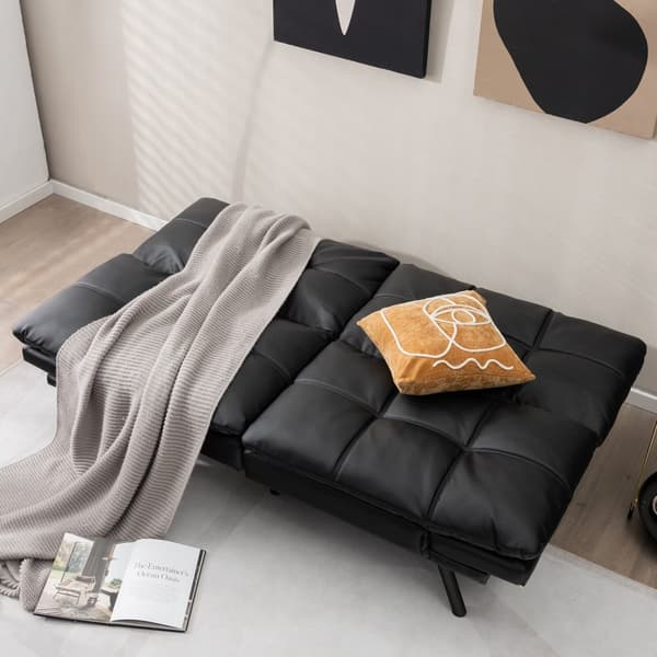 Bäddsoffa Futon, 183x88x83 cm, Svart