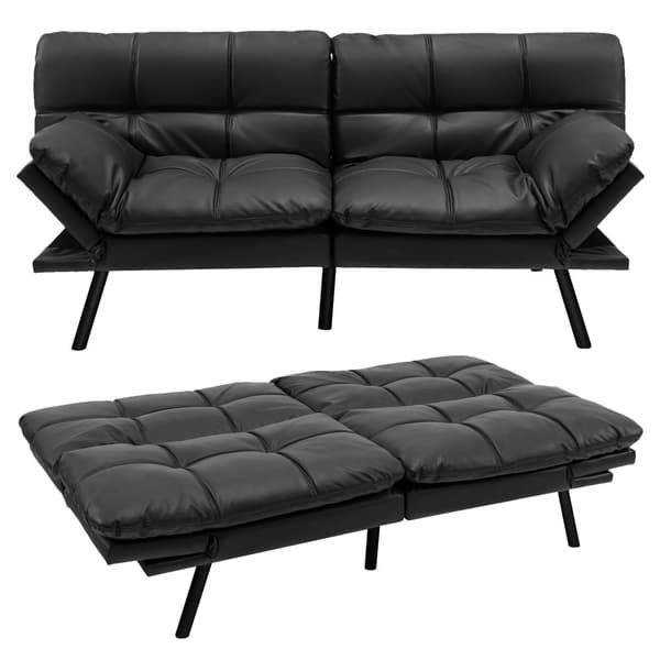 Bäddsoffa Futon, 183x88x83 cm, Svart
