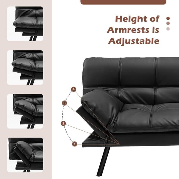 Bäddsoffa Futon, 183x88x83 cm, Svart