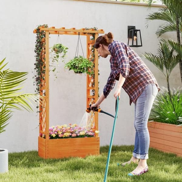 Planter med Espalier, 66x32x152 cm, Orange