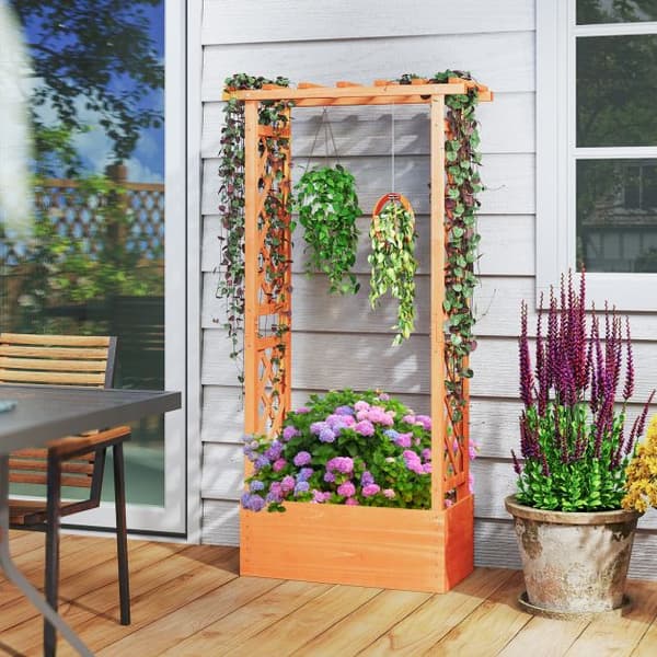 Planter med Espalier, 66x32x152 cm, Orange