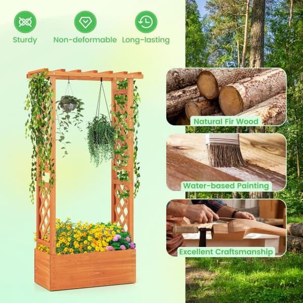 Planter med Espalier, 66x32x152 cm, Orange