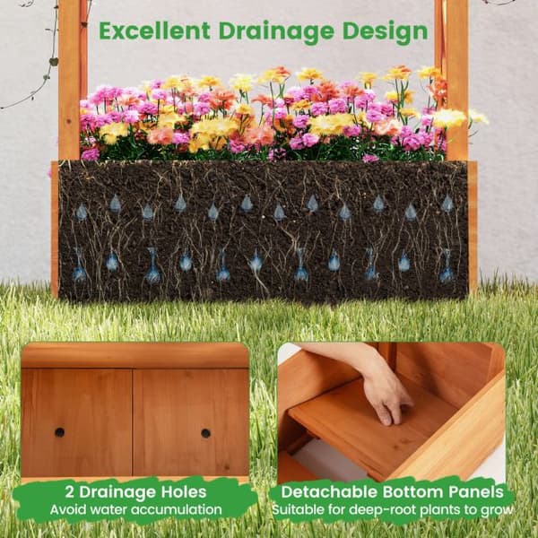 Planter med Espalier, 66x32x152 cm, Orange