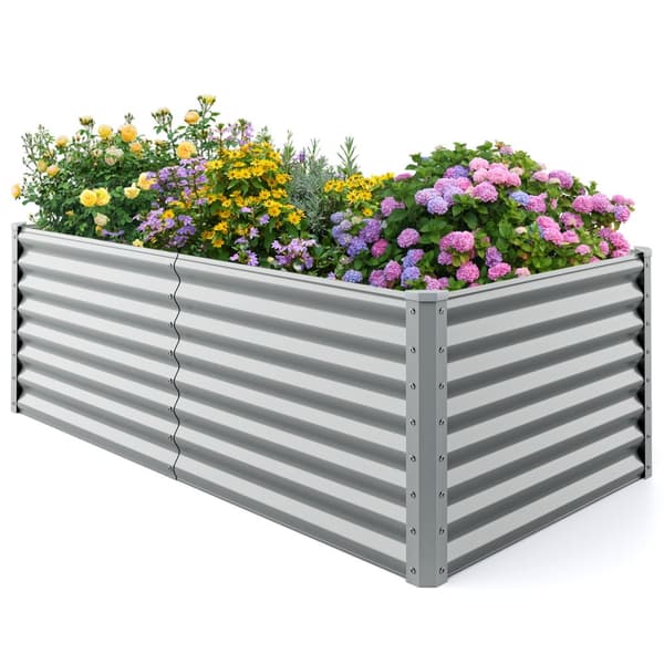 Upphöjd planteringsbädd, 71x36x24 tum, Silver