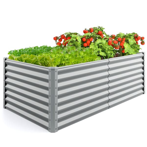 Upphöjd planteringsbädd, 71x36x24 tum, Silver