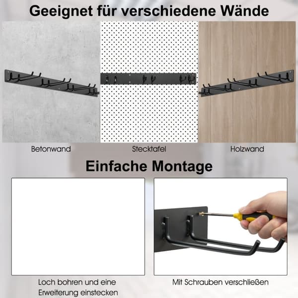 Enhedsstativ Vægmontering, 91x22x7.5 cm, Sort
