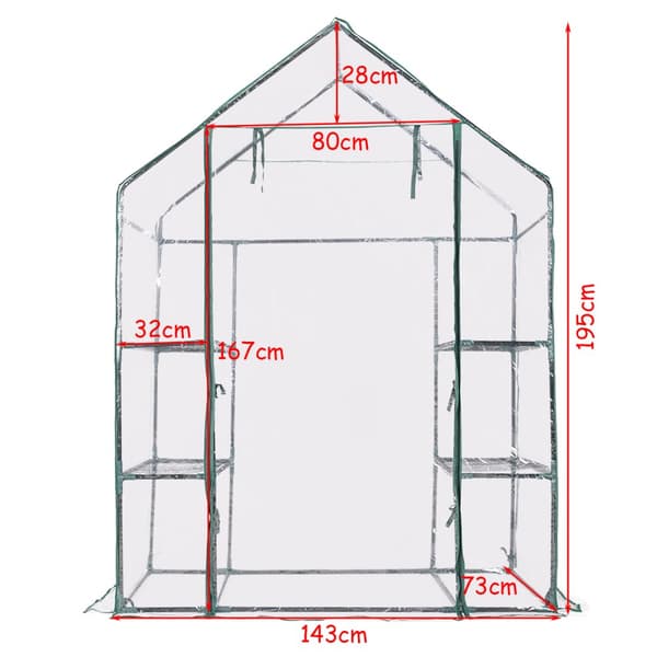 Drivhus, 143x73x195 cm, Transparent