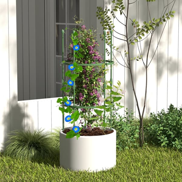 Puutarhan köynnöstuki, 3 kpl puutarhan köynnöstukea 40"/60" korkeat kasvituet klipsien ja sidosten kanssa-S, 20x40"/20x60", Vihreä