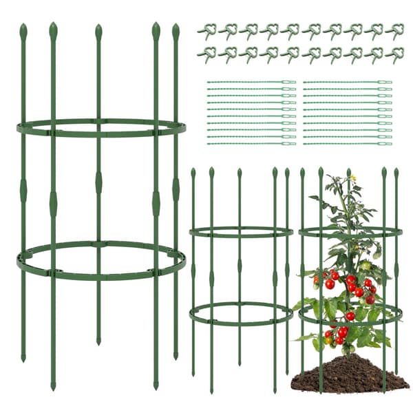Puutarhan köynnöstuki, 3 kpl puutarhan köynnöstukea 40"/60" korkeat kasvituet klipsien ja sidosten kanssa-S, 20x40"/20x60", Vihreä