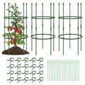 Pikkukuva 1 / 8: Puutarhan köynnöstuki, 3 kpl puutarhan köynnöstukea 40"/60" korkeat kasvituet klipsien ja sidosten kanssa-S, 20x40"/20x60", Vihreä